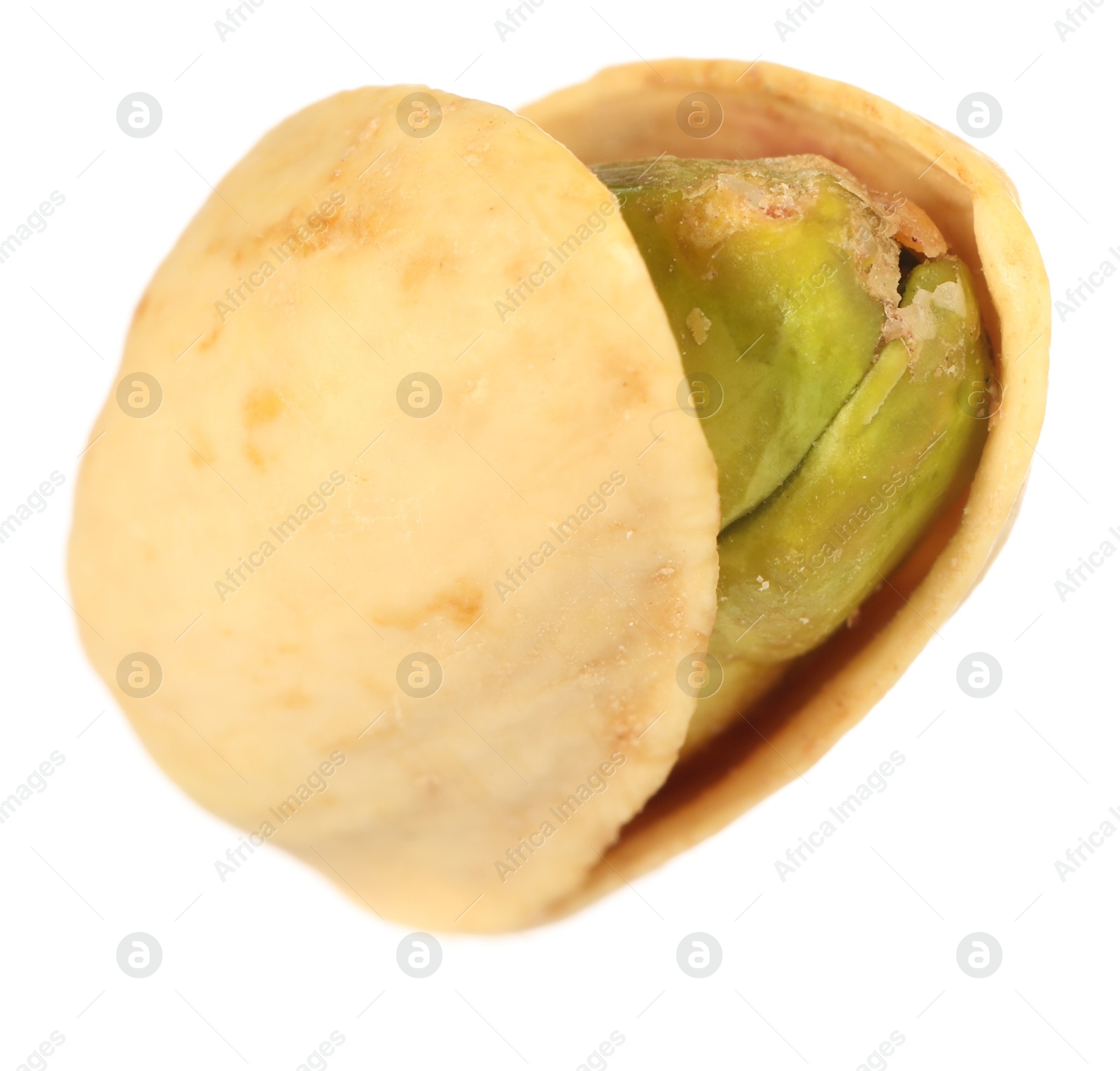 Photo of One tasty pistachio nut isolated on white