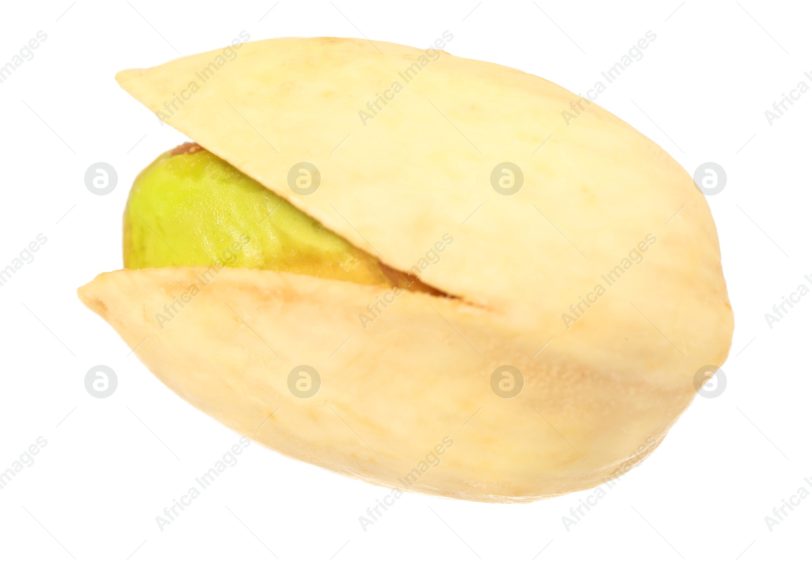 Photo of One tasty pistachio nut isolated on white