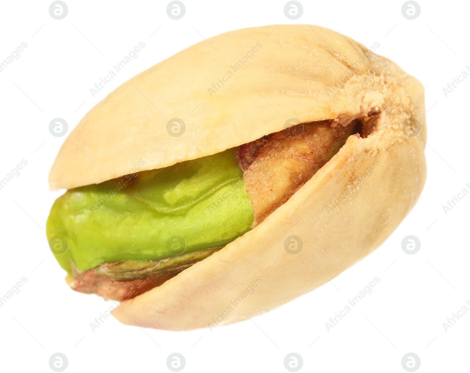 Photo of One tasty pistachio nut isolated on white