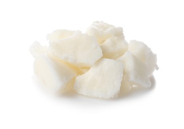 Sample of natural shea butter isolated on white