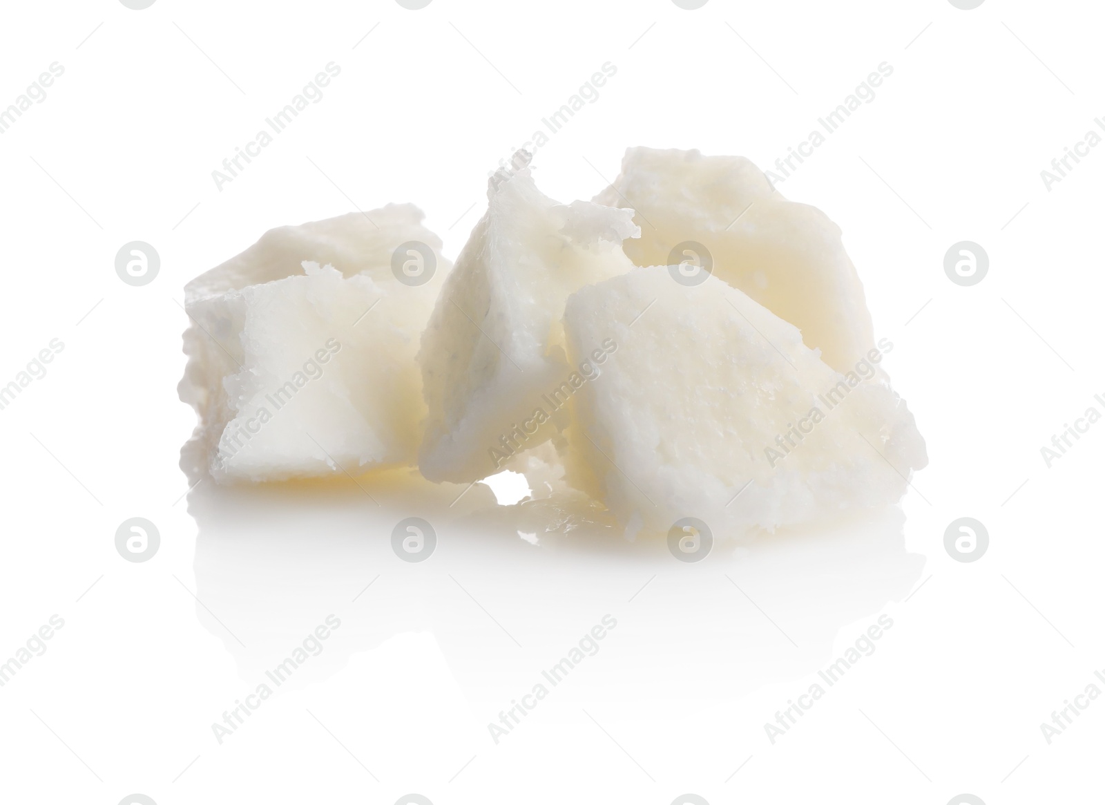 Photo of Sample of natural shea butter isolated on white