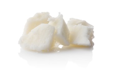 Photo of Sample of natural shea butter isolated on white