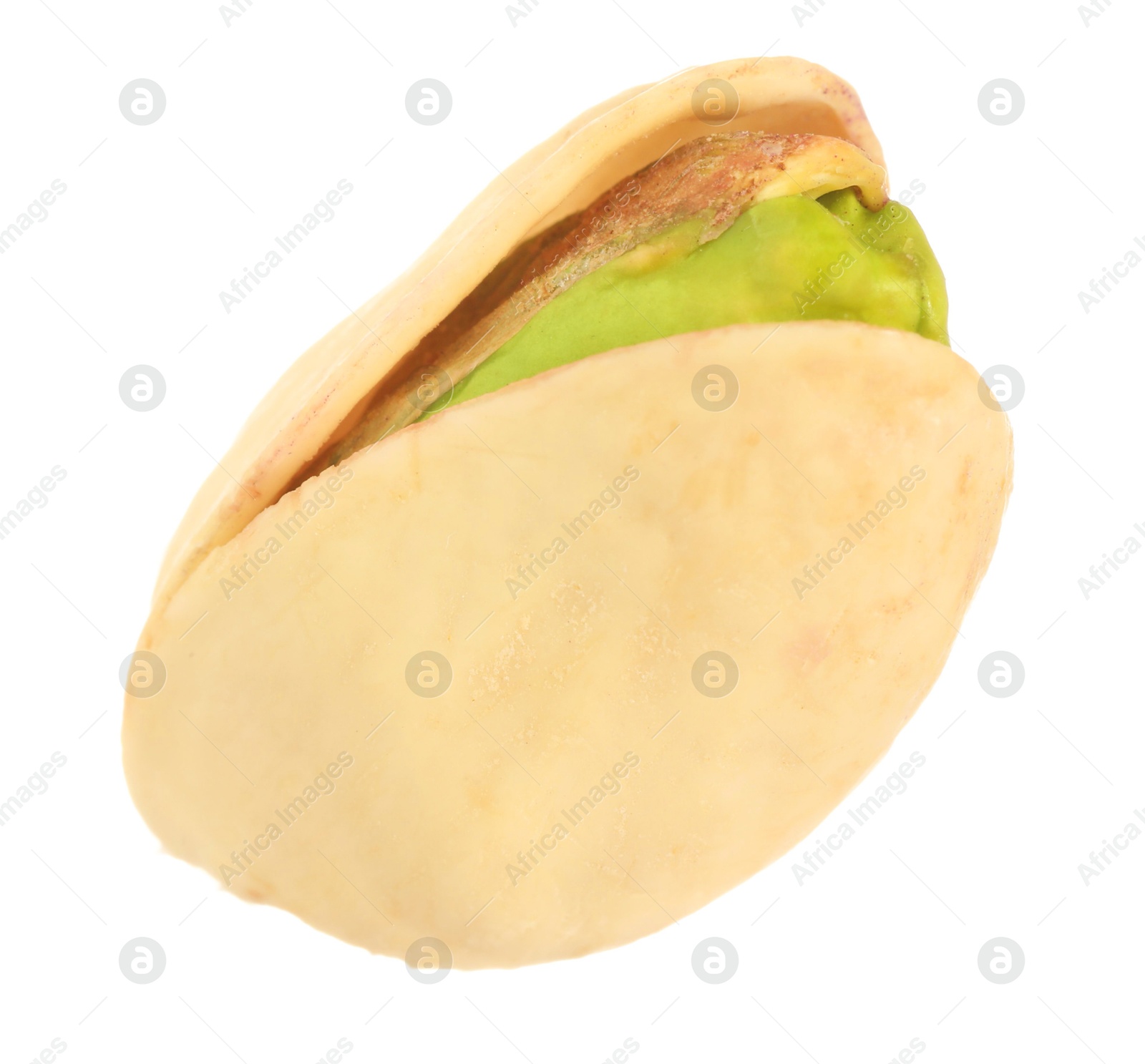 Photo of One tasty pistachio nut isolated on white