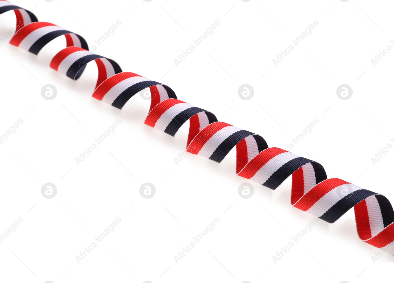 Photo of Ribbon in colors of Yemeni flag isolated on white