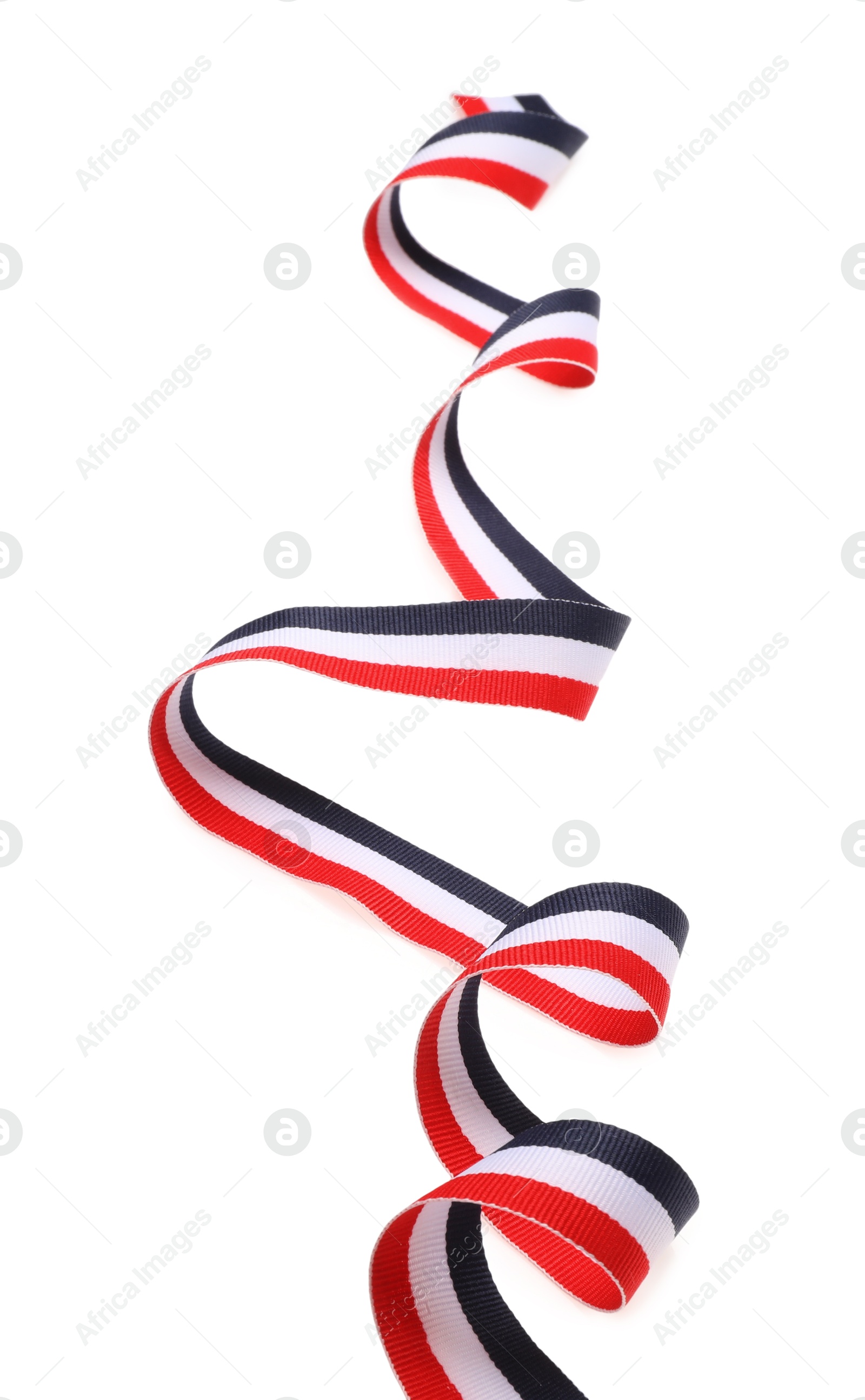 Photo of Ribbon in colors of Yemeni flag isolated on white