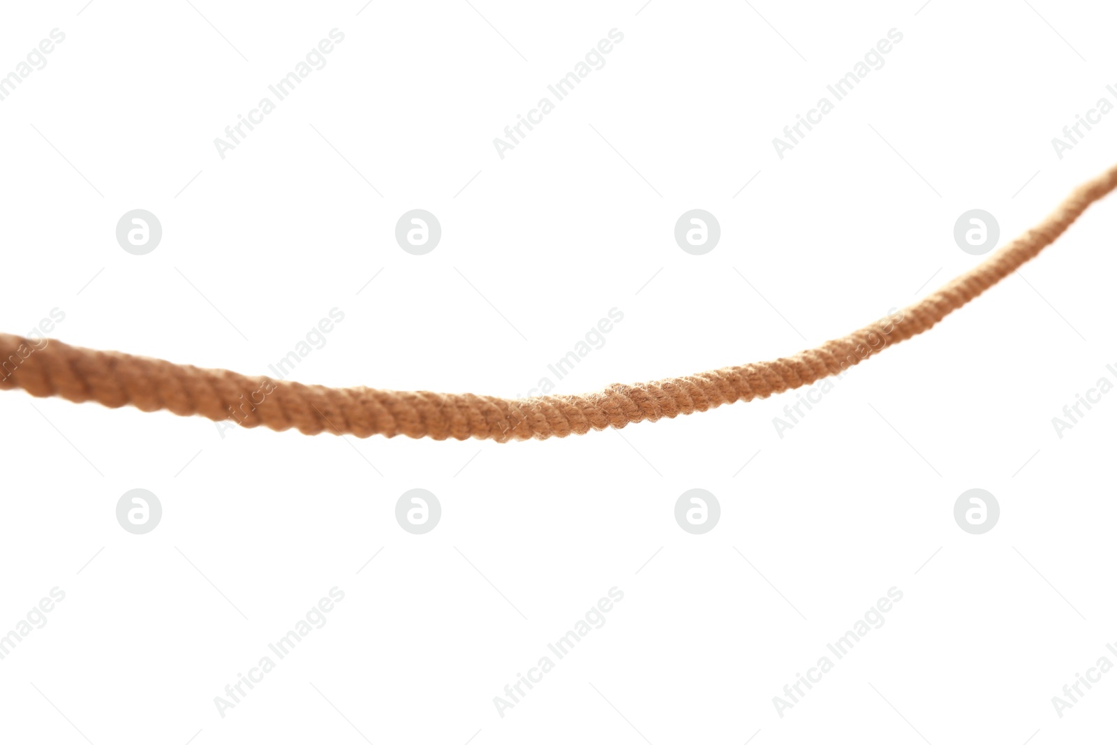 Photo of One braided hemp rope isolated on white