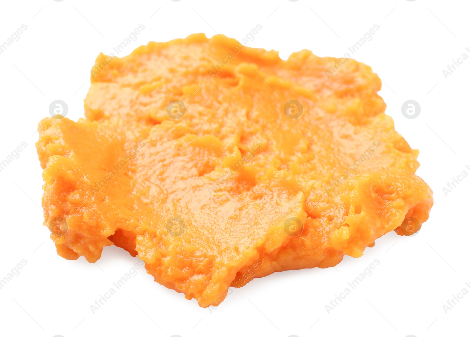 Photo of Delicious mashed sweet potatoes isolated on white