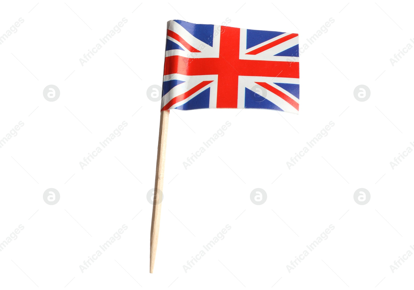 Photo of Small paper flag of United Kingdom isolated on white