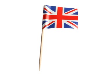 Small paper flag of United Kingdom isolated on white