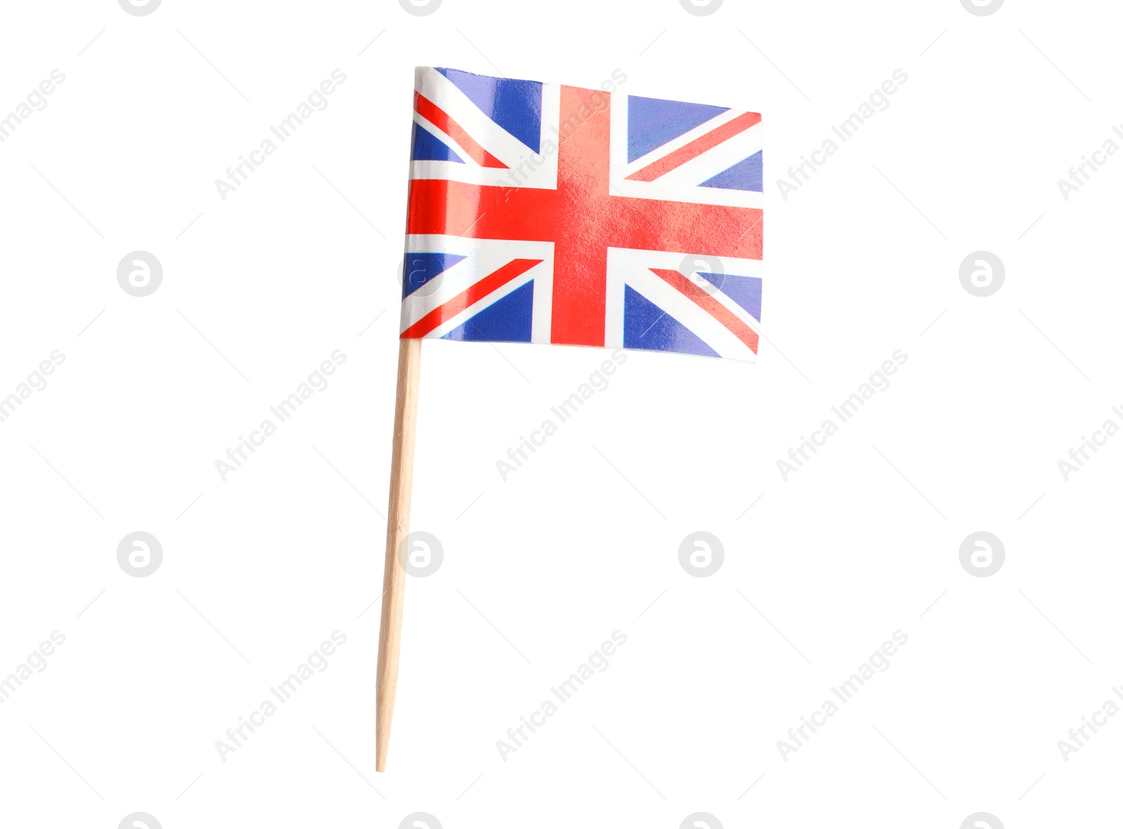 Photo of Small paper flag of United Kingdom isolated on white