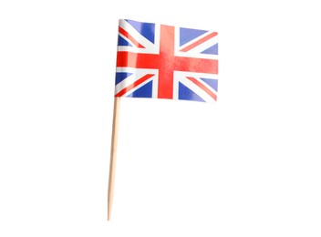 Small paper flag of United Kingdom isolated on white