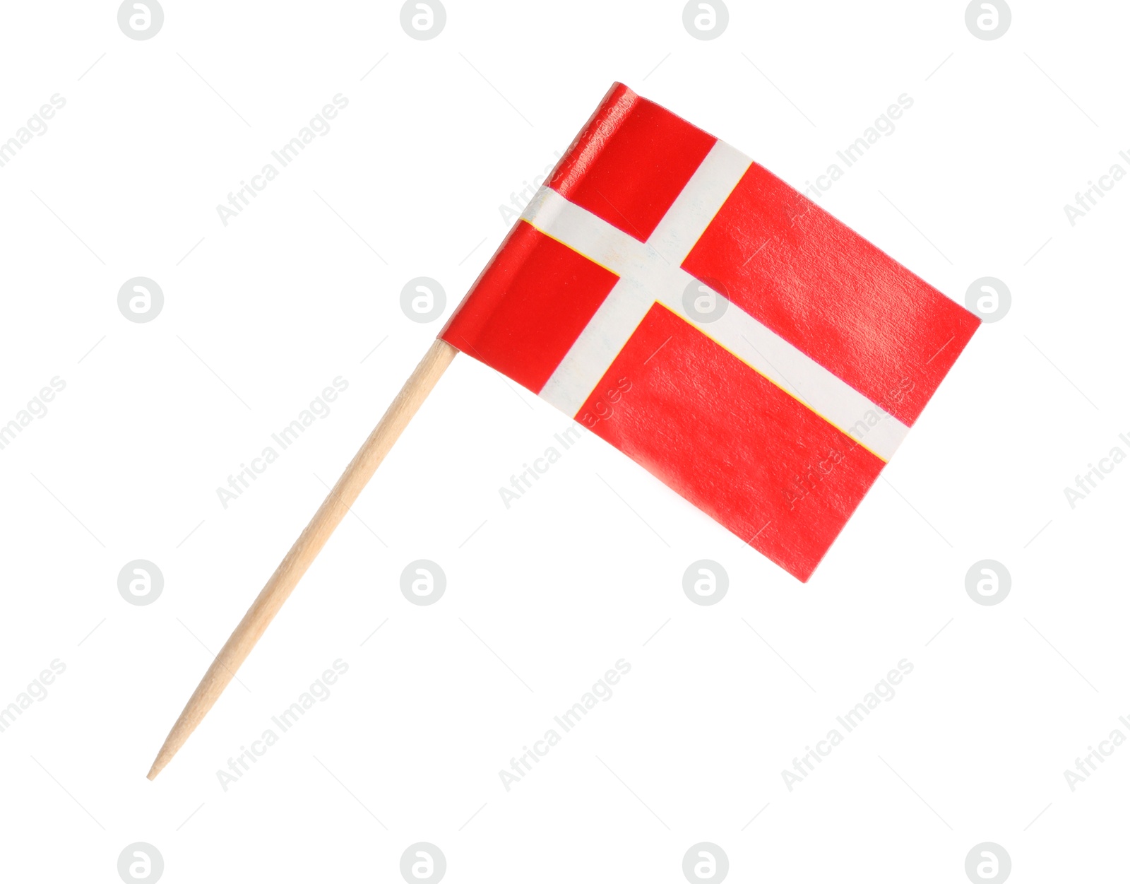 Photo of Small paper flag of Denmark isolated on white