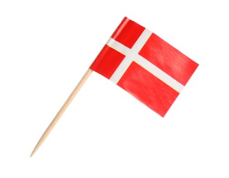 Small paper flag of Denmark isolated on white