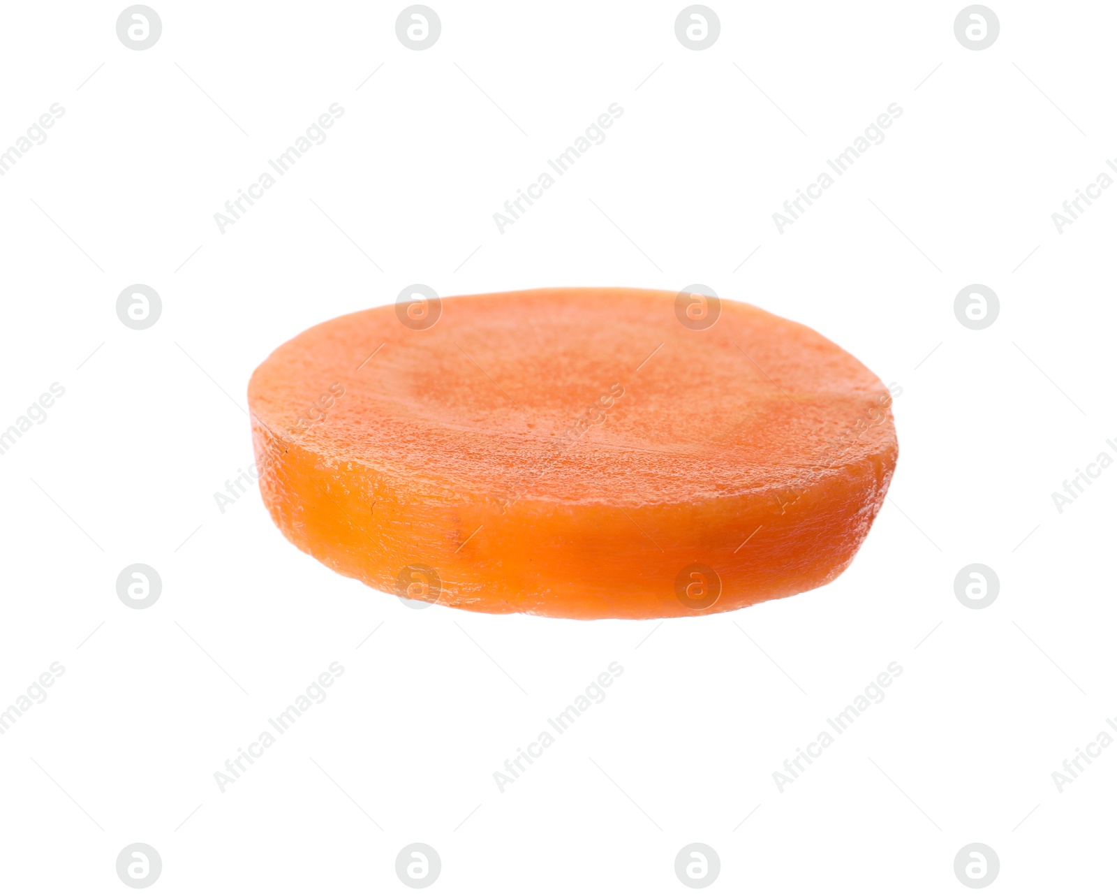 Photo of Slice of fresh ripe carrot isolated on white