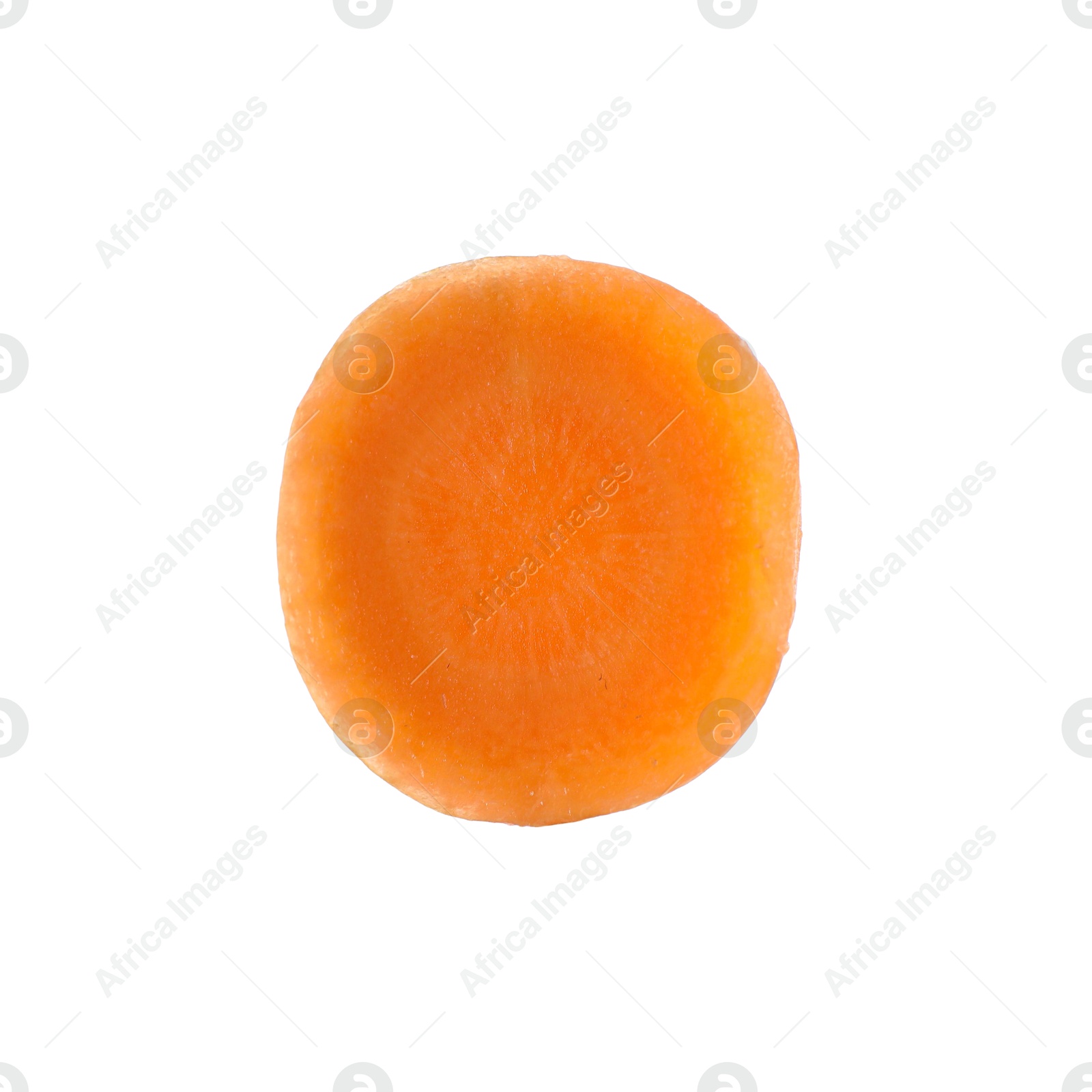 Photo of Slice of fresh ripe carrot isolated on white