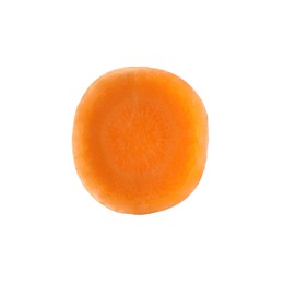 Slice of fresh ripe carrot isolated on white