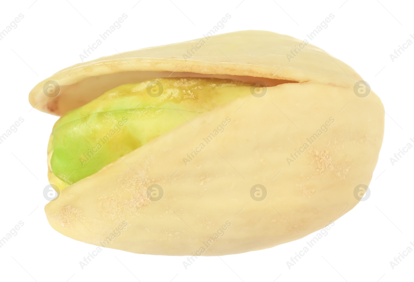 Photo of One tasty pistachio nut isolated on white