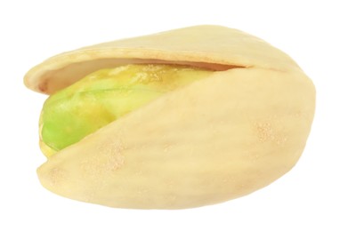 One tasty pistachio nut isolated on white