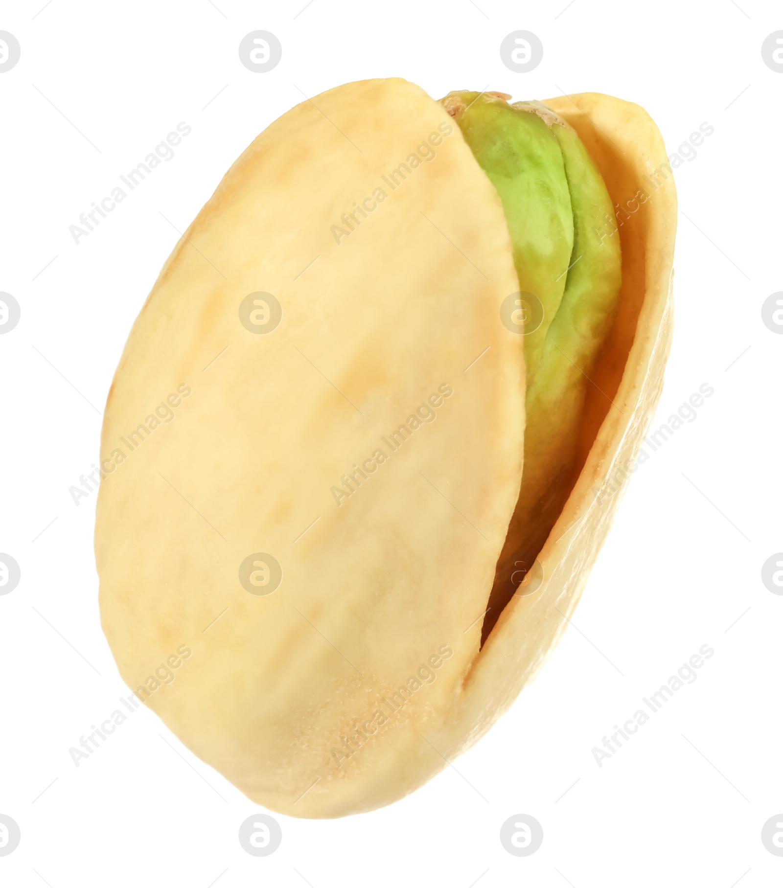 Photo of One tasty pistachio nut isolated on white