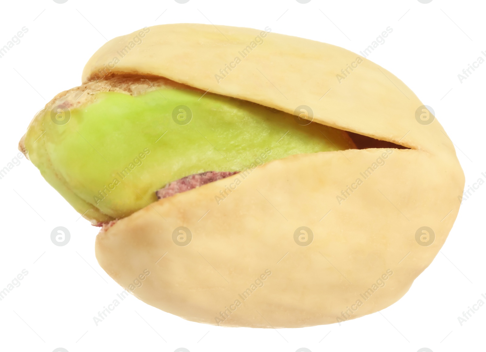 Photo of One tasty pistachio nut isolated on white