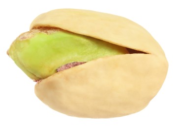 One tasty pistachio nut isolated on white