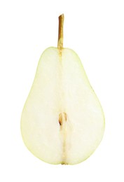 Cut fresh ripe pear isolated on white