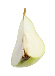 Photo of Cut fresh ripe pear isolated on white