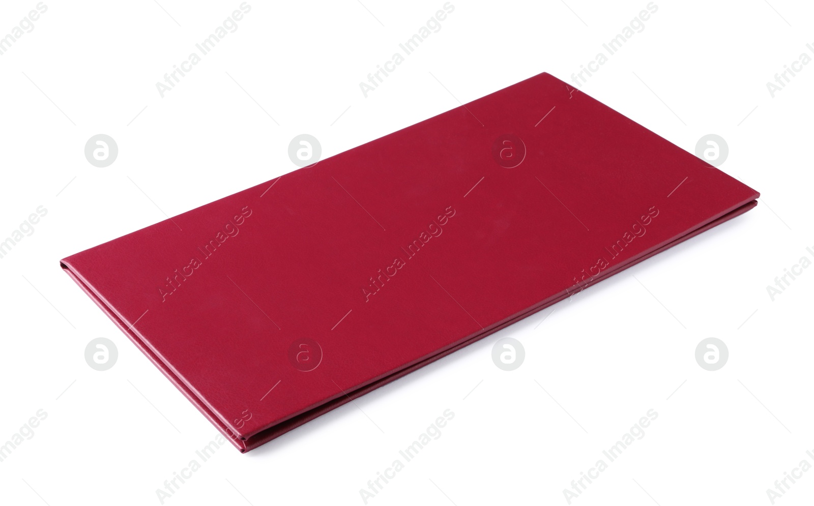 Photo of One red hardcover book isolated on white