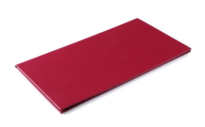 Photo of One red hardcover book isolated on white