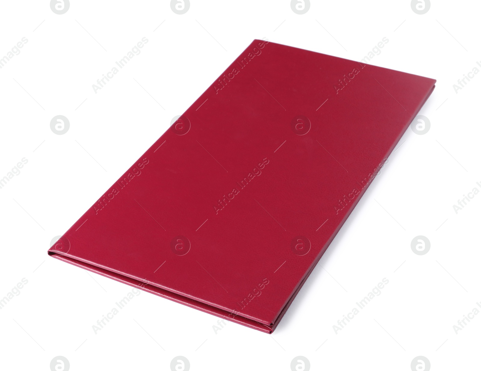 Photo of One red hardcover book isolated on white