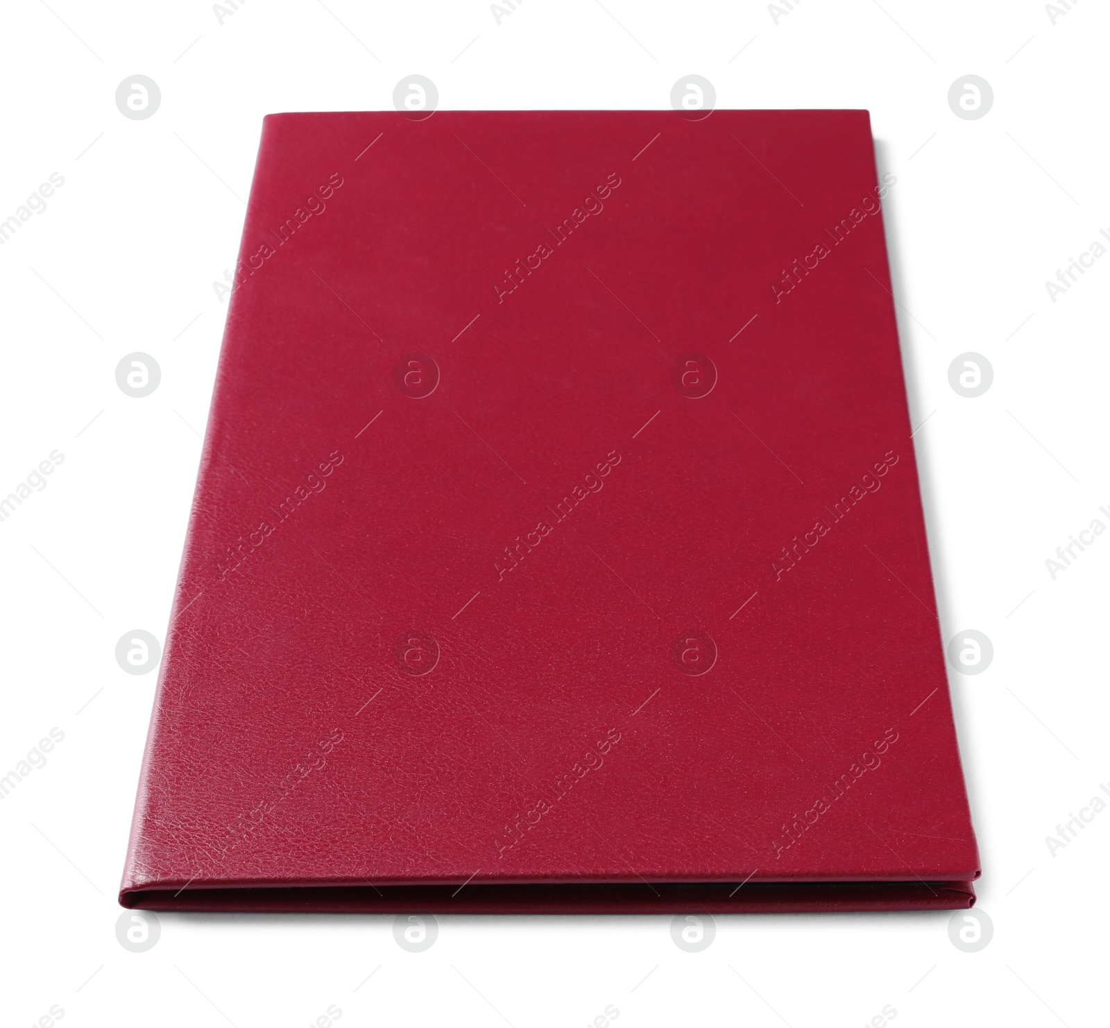 Photo of One red hardcover book isolated on white