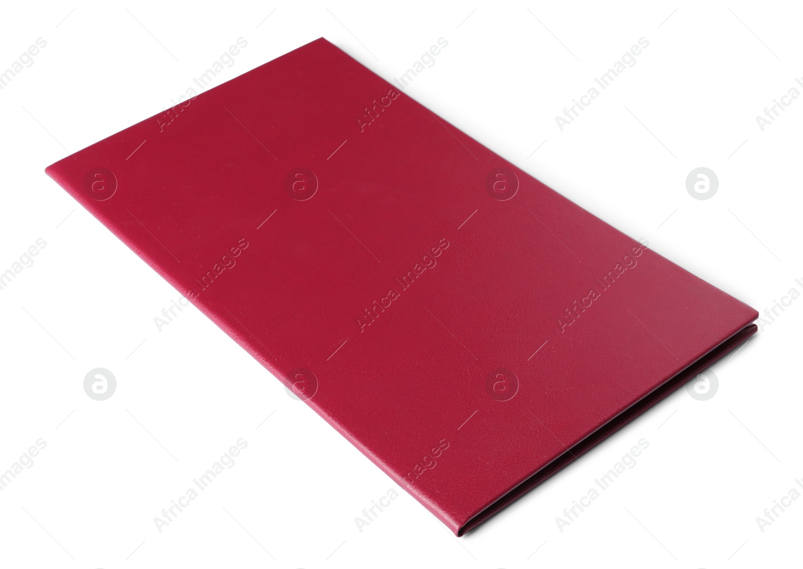 Photo of One red hardcover book isolated on white