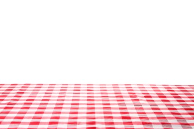 Tablecloth with checkered pattern isolated on white