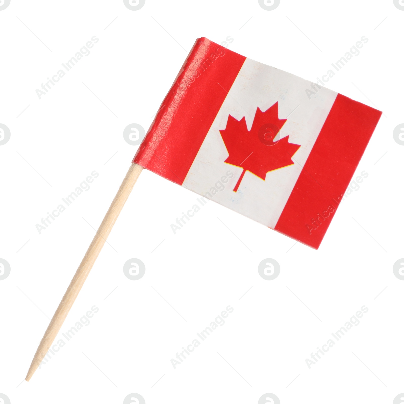 Photo of Small paper flag of Canada isolated on white