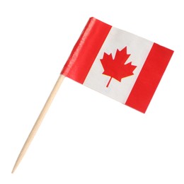 Photo of Small paper flag of Canada isolated on white