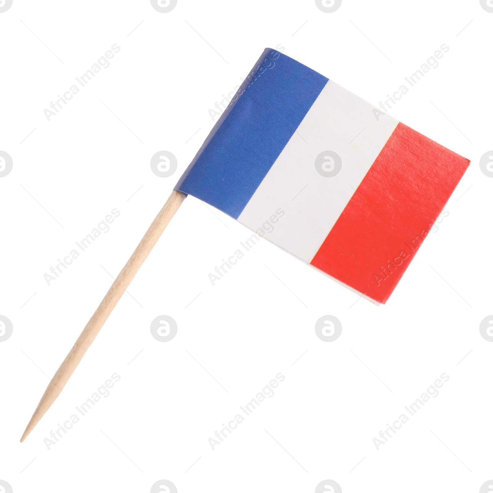 Photo of Small paper flag of France isolated on white