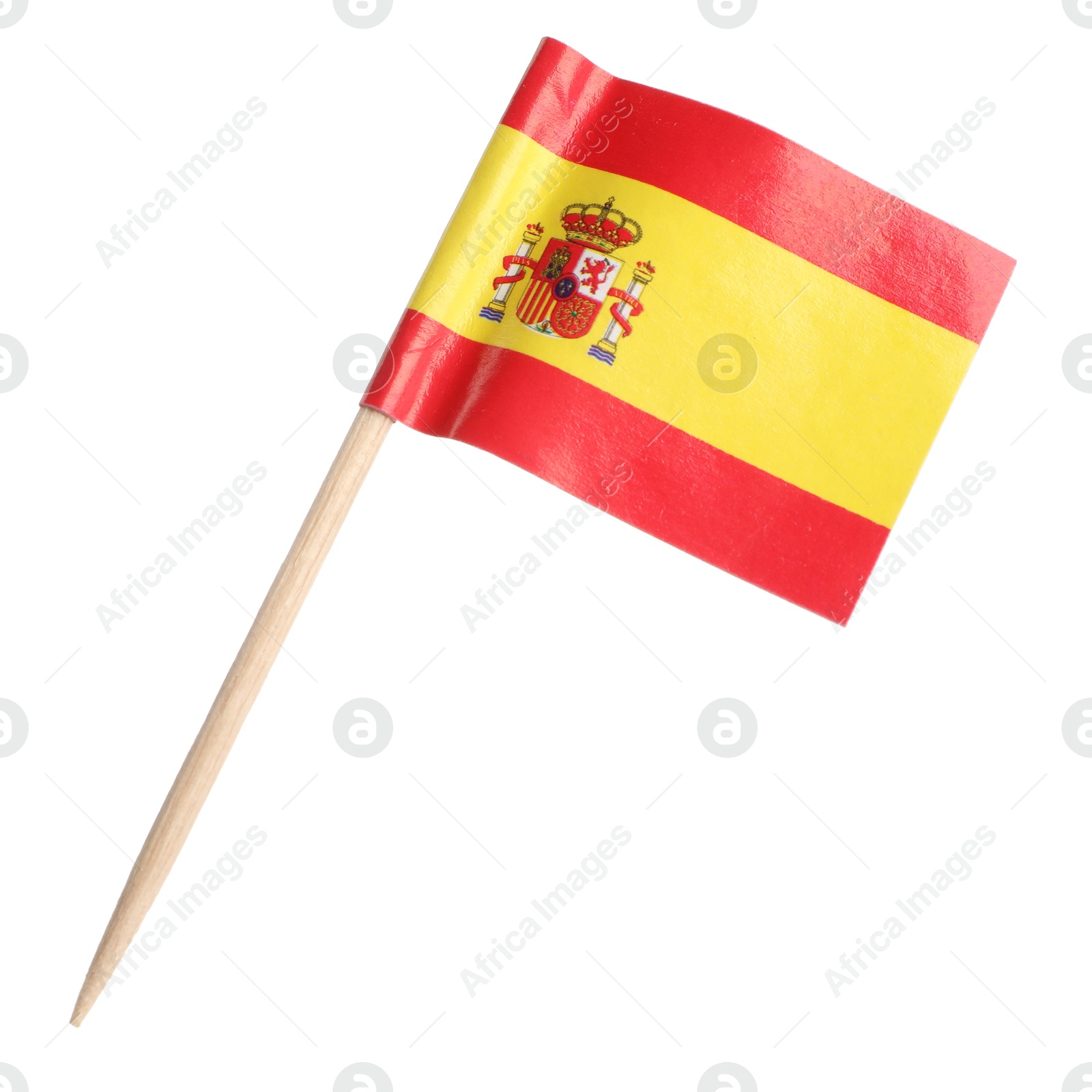 Photo of Small paper flag of Spain isolated on white