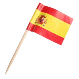 Photo of Small paper flag of Spain isolated on white