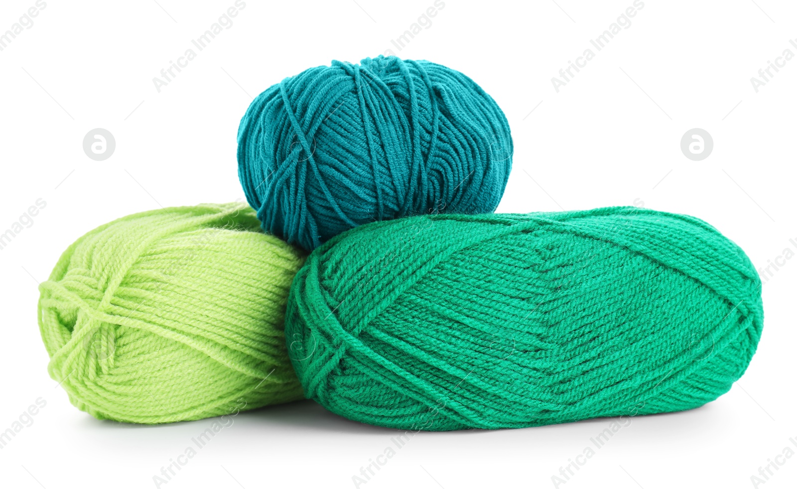 Photo of Many different bright yarns isolated on white