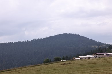 Photo of Picturesque view of beautiful mountains covered with fog