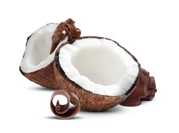 Image of Coconut and sweet chocolate isolated on white