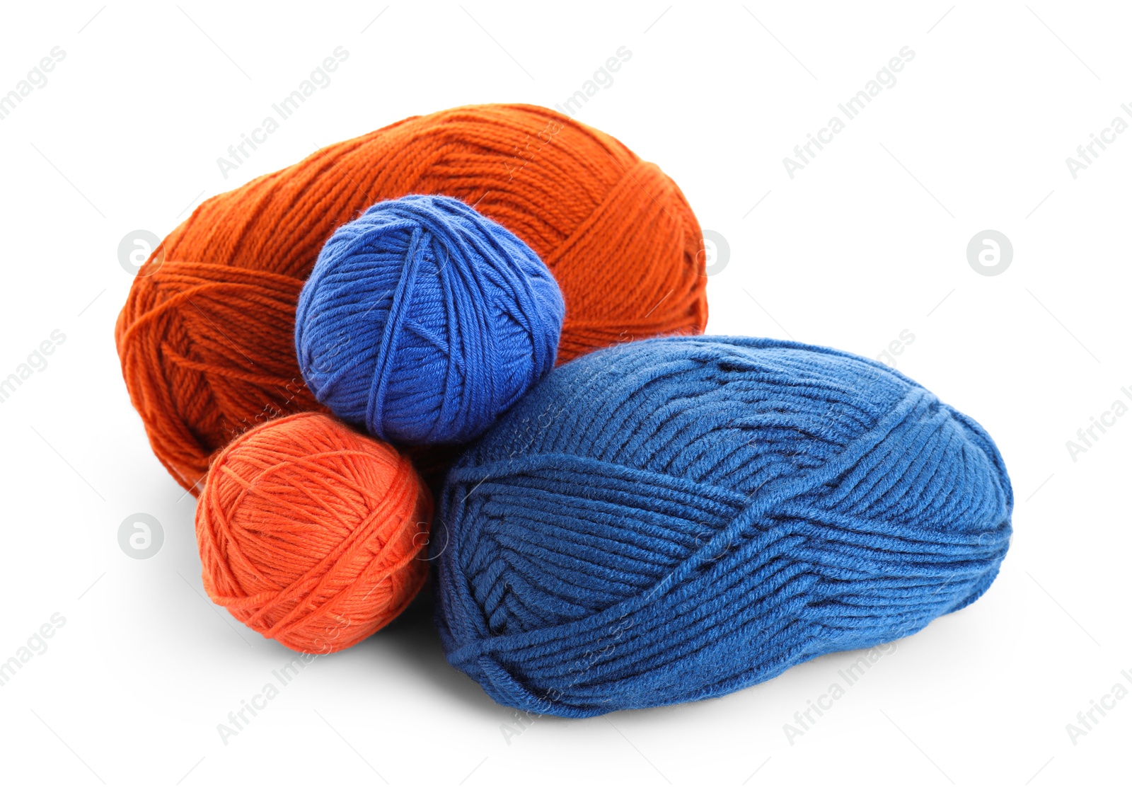 Photo of Many different bright yarns isolated on white