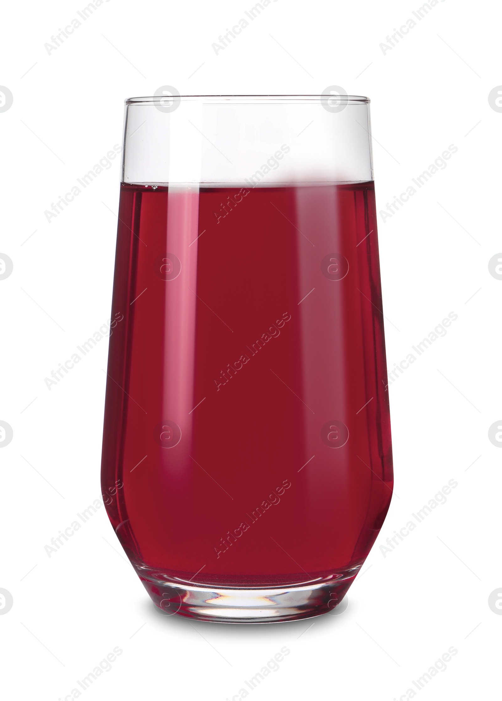 Photo of Glass of tasty grape juice isolated on white