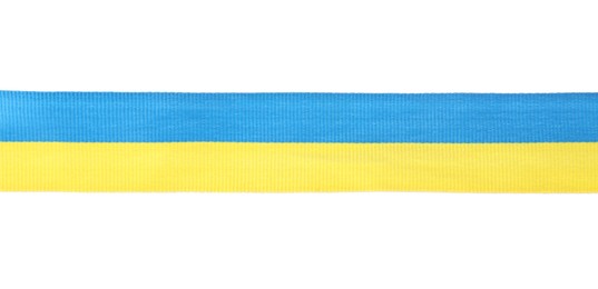 Ribbon in colors of Ukrainian national flag isolated on white