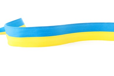 Ribbon in colors of Ukrainian national flag isolated on white