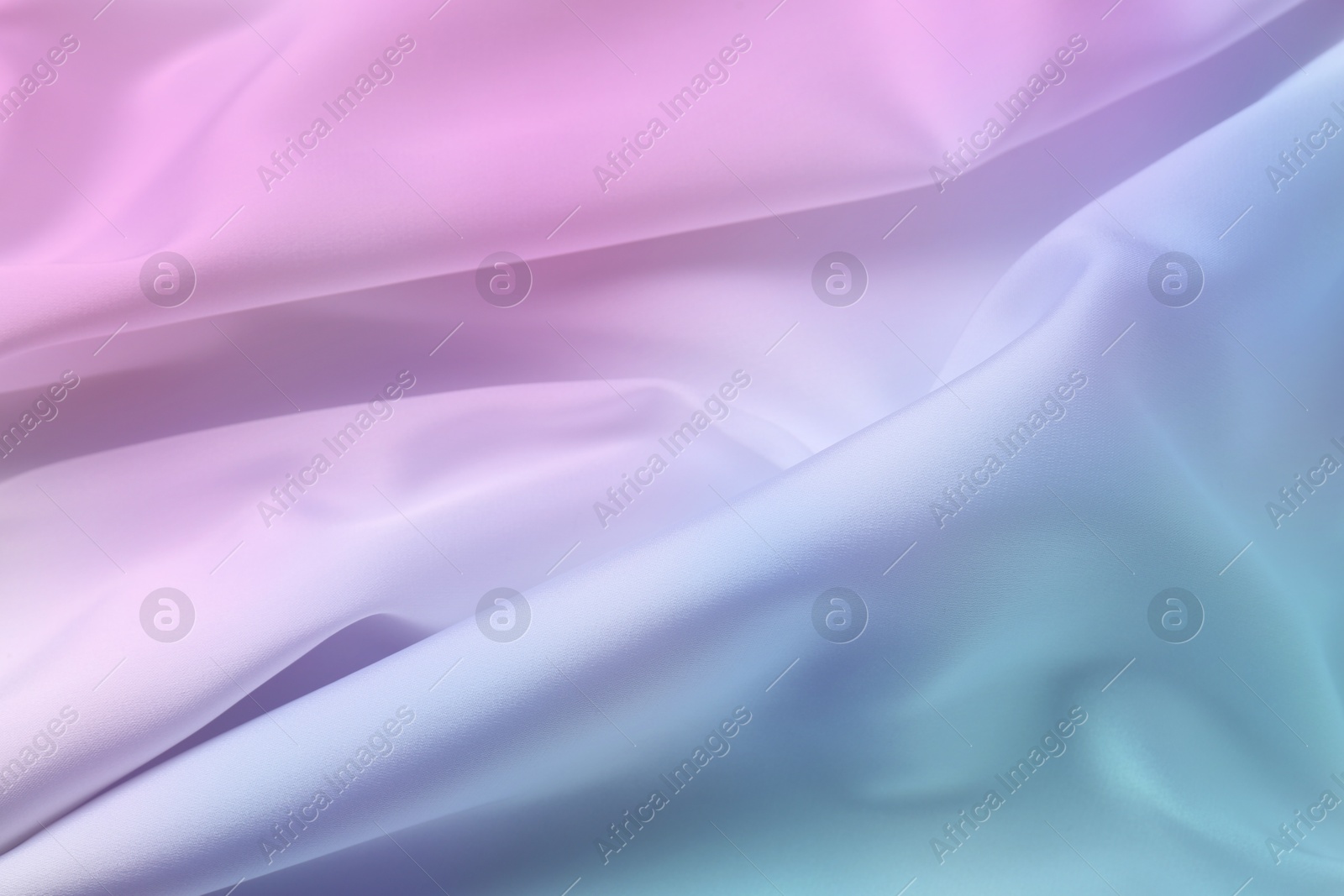 Image of Beautiful silk fabric with color gradient, top view