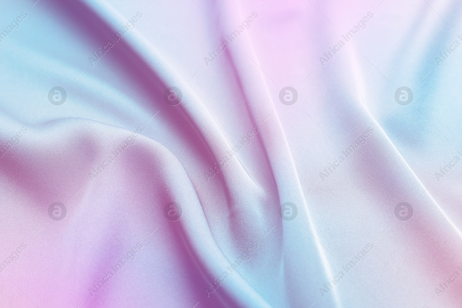 Image of Beautiful silk fabric with color gradient, top view