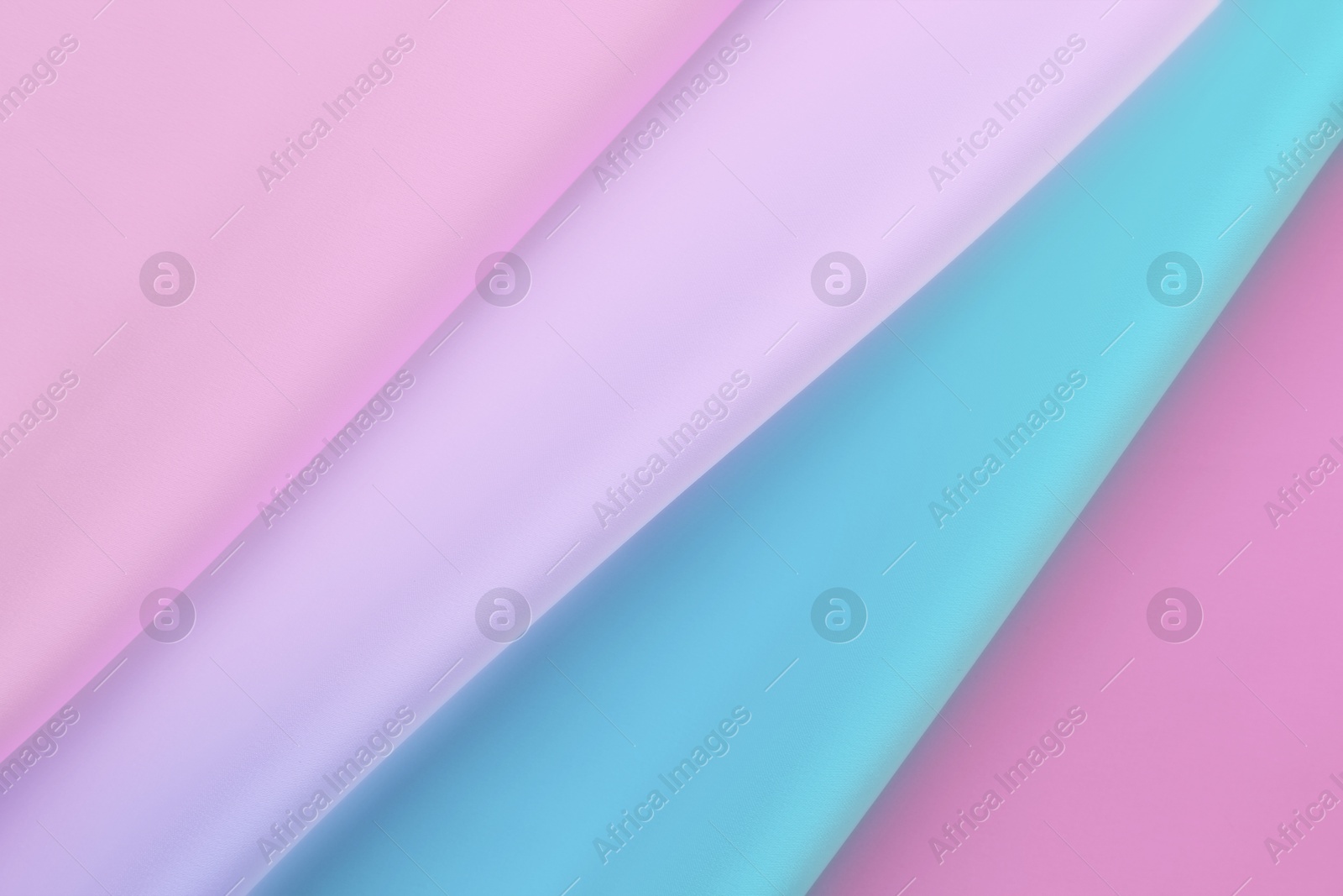 Image of Beautiful silk fabric with color gradient, top view