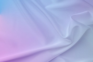 Image of Beautiful silk fabric with color gradient, top view