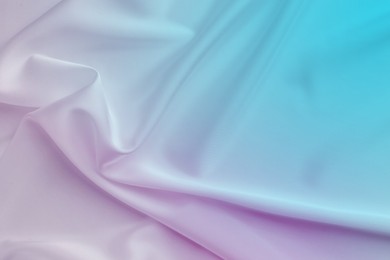 Image of Beautiful silk fabric with color gradient, top view